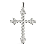 18K White Gold Diamond Religious Cross Pendant