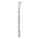 18K White Gold Diamond Religious Cross Pendant