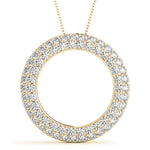 18K Yellow Gold Diamond Circle Pendant