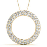 18K Yellow Gold Diamond Circle Pendant