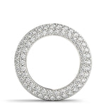14K White Gold Diamond Circle Pendant