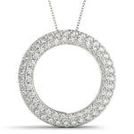 18K White Gold Diamond Circle Pendant