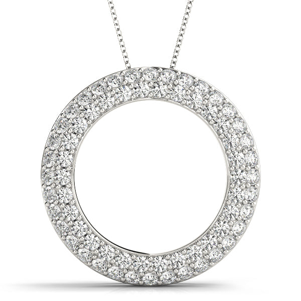 18K White Gold Diamond Circle Pendant