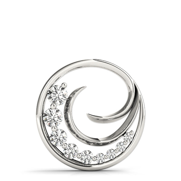 14K White Gold Diamond Journey Pendant