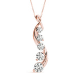 18K Rose Gold Lab Diamond Journey Pendant