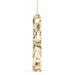 18K Yellow Gold Round Diamond Journey Pendant