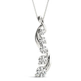 18K White Gold Diamond Journey Pendant
