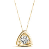 1 Carat Lab Diamond 18K Yellow Gold Solitaire Pendant
