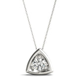 1 Carat Lab Diamond 18K White Gold Solitaire Pendant