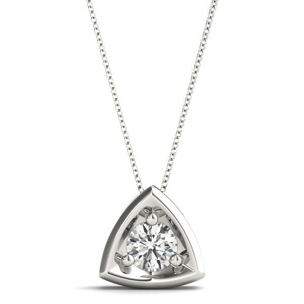 1 Carat Lab Diamond 18K White Gold Solitaire Pendant