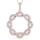 18K Rose Gold Lab Diamond Circle Pendant