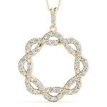 18K Yellow Gold Diamond Circle Pendant