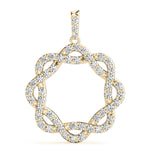 14K Yellow Gold Diamond Circle Pendant