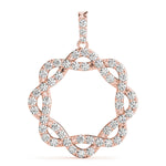 18K Rose Gold Lab Diamond Circle Pendant