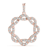18K Rose Gold Lab Diamond Circle Pendant