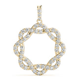 18K Yellow Gold Diamond Circle Pendant