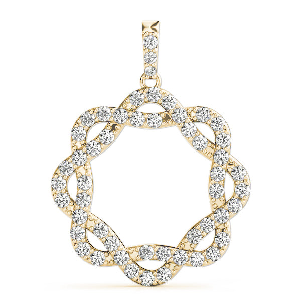 18K Yellow Gold Diamond Circle Pendant