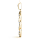 14K Yellow Gold Diamond Circle Pendant