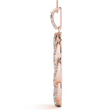 18K Rose Gold Lab Diamond Circle Pendant