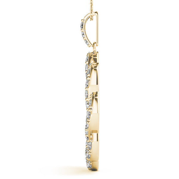 18K Yellow Gold Diamond Circle Pendant