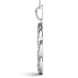 White Gold Lab Diamond Circle Pendant Jewelry