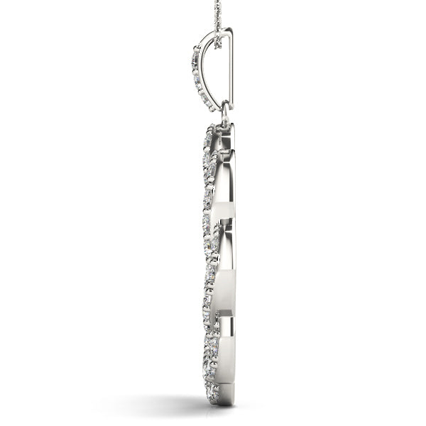 White Gold Lab Diamond Circle Pendant Jewelry