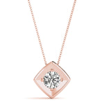 1 CT Lab Diamond Rose Gold Solitaire Pendant