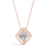 1 CT Lab Diamond Rose Gold Solitaire Pendant