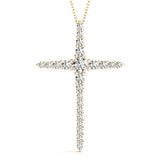18K Yellow Gold Diamond Cross Pendant
