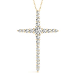 14K Yellow Gold Diamond Cross Pendant