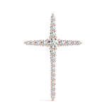 14K Rose Gold Diamond Religious Cross Pendant