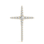 18K Yellow Gold Diamond Cross Pendant