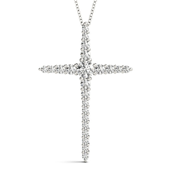Platinum Diamond Religious Cross Pendant