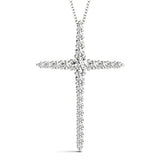 18K White Gold Diamond Religious Cross Pendant