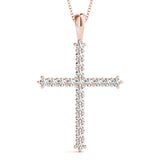 Rose Gold Diamond Cross Pendant | Religious Jewelry