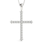 White Gold Diamond Cross Pendant | Religious Jewelry