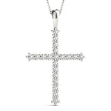 White Gold Diamond Cross Pendant | Religious Jewelry