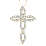 Yellow Gold Diamond Religious Cross Pendant