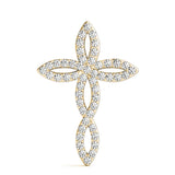 14K Yellow Gold Diamond Cross Pendant Jewelry