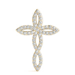 Yellow Gold Diamond Religious Cross Pendant