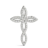 Diamond Religious Cross Pendant - 14K White Gold
