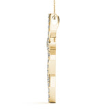 14K Yellow Gold Diamond Cross Pendant Jewelry