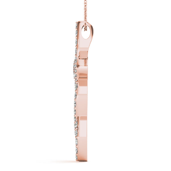 Rose Gold Diamond Cross Pendant | Religious Jewelry