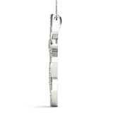 White Platinum Diamond Religious Cross Pendant