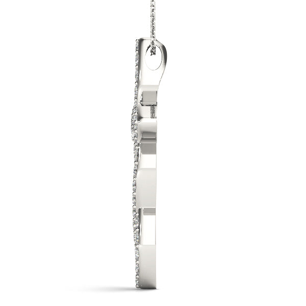 White Platinum Diamond Religious Cross Pendant