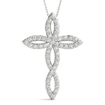 White Gold Diamond Religious Cross Pendant