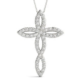 White Platinum Diamond Religious Cross Pendant