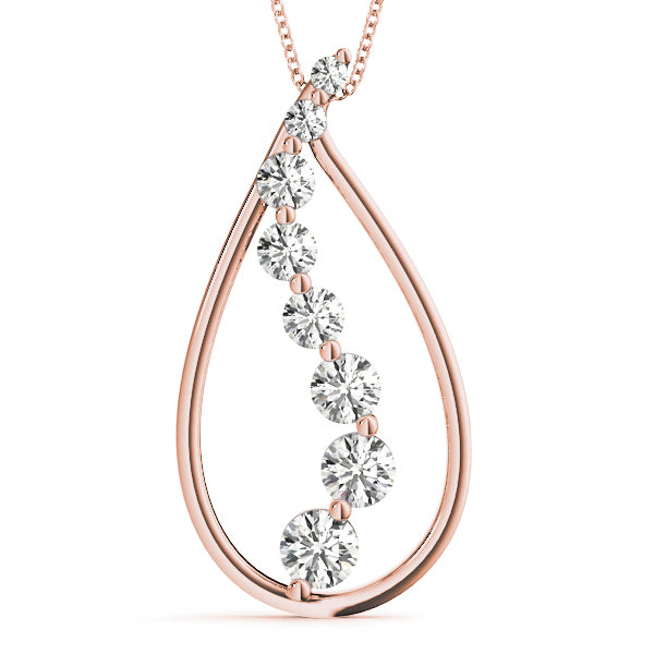 18K Rose Gold Diamond Journey Pendant