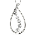 14K White Gold Diamond Journey Pendant