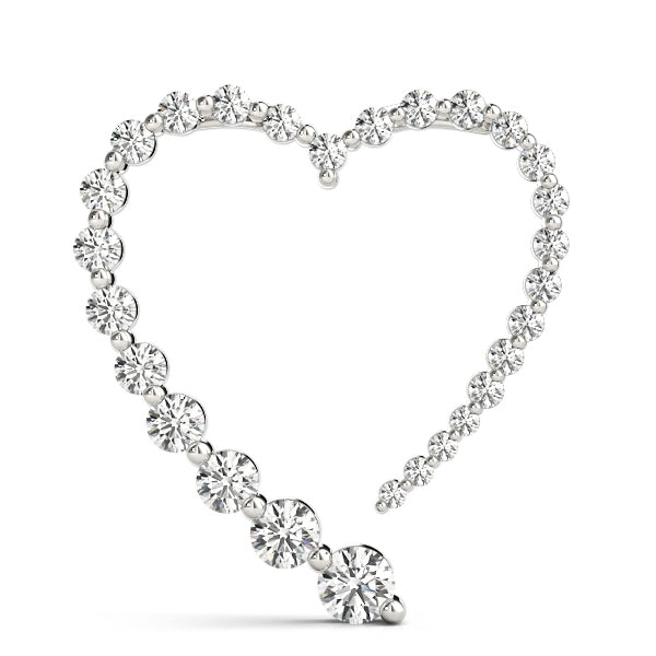 14K White Gold Lab Diamond Journey Pendant